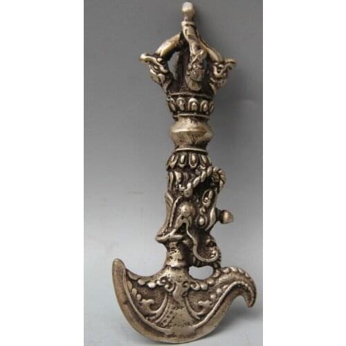 Tibet Tibetan Buddhism religion Silver Dragon head weapon Phurba Dagger Holder