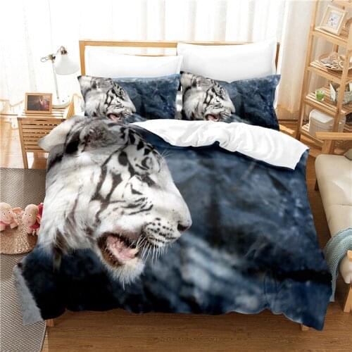 3D Print Tiger Head Bedding Set for King Size Cotton Bed Linen Bedclothes Bed Set 220x240 Hot Luxury Bedding Sets Double Single