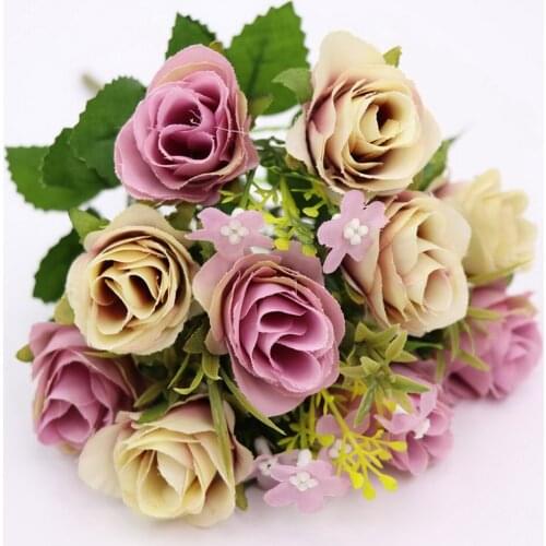 Beautiful Rose Peony Artificial Silk Flowers Small Bouquet Flores Home Party Wedding Decoration