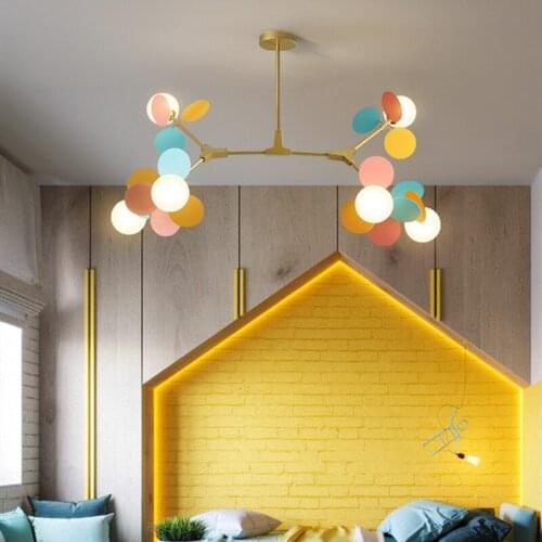 Creative Art Tree Design Nordic Multicolor Livingroom Pendant Lights Parlor Kids Bedroom Cafe Decoration Light Fixtures