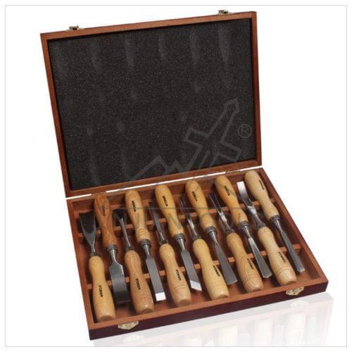 Best 12PCS Wood Carving Chisels Set Woodworking Tools Kit W/Wood Handle