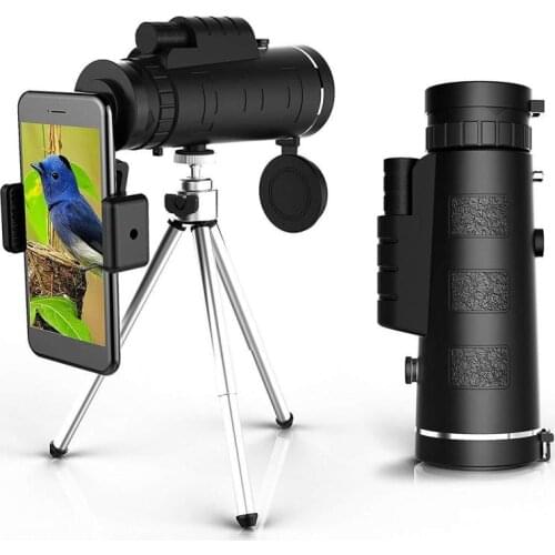 40x60 Monocular Waterproof Telescope With Tripod Phone Clip Binoculars Night Vision Military For Camping Hiking Spotting Scope