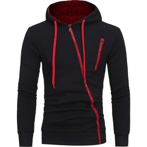 Men sweatshirt diagonal chain men jackets Slim casual jackets cotton casual hoodies 2021 spring and autumn new