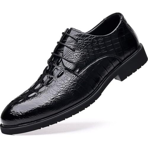 2021 Newly Mens Quality Genuine Leather Shoes Wedding Shoes Size 38-44 Black Leather Soft Man Dress Shoes