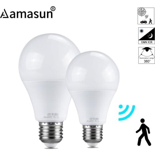 Radar Motion Sensor Night Light E27 10W 15W Led Bulb 220V Led Infrared Body Motion Sensor Light Automatic On Off Smart Detection