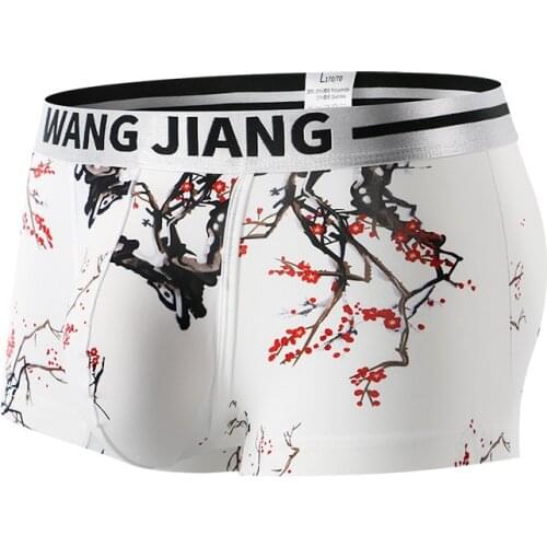 New Mens Underwear Chinese Style Summer Ice Silk Independent Penis Bag Mens Boxers