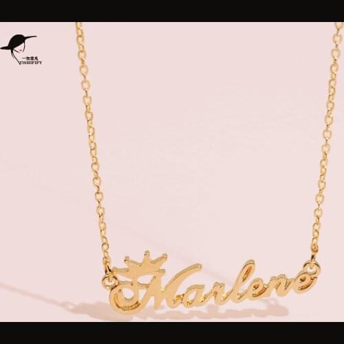 New Alloy Letter Necklace Personality Fashion Light Luxury Style Clavicle Necklace Pendant Neck Chain Female Party Jewelry