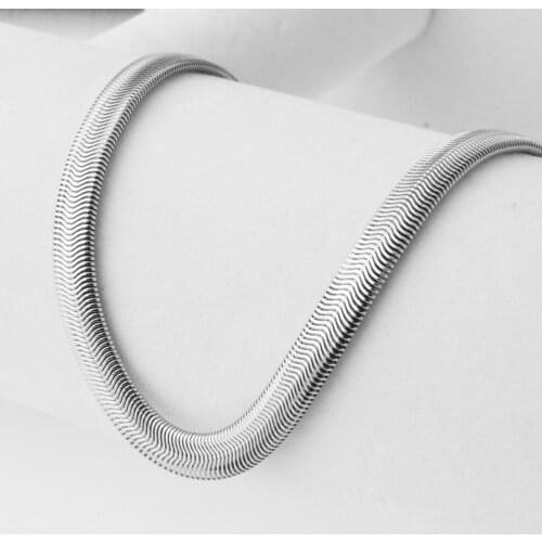 Wholesale 316L Stainless Steel Flat Snake Chain Necklace 6mm 60cm Fashion Jewelry for Men and Women Fit Pendant