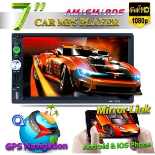 By DHL or Fedex 20pcs 7" Touchs Screen Car Stereo MP5 Player bluetooth WIFI GPS Navigator Auto FM Radio RK-7160G