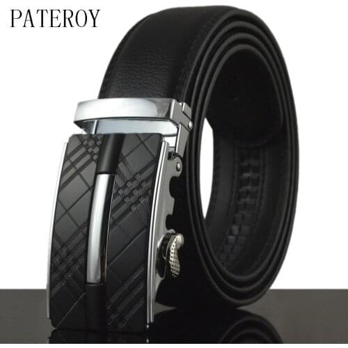 PATEROY High Quality Designer Men Belt Luxury Mens leather belt automatic belt buckle belt LY25-0217-1 Cinturones Hombre