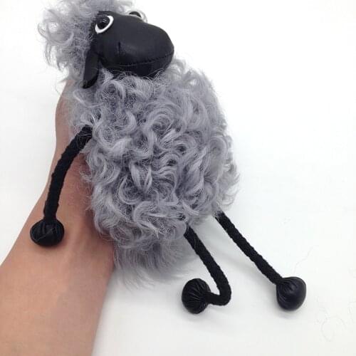 2021 New Real Wool Fur Lamb Pendant Car Key Bag Ornaments Hair Sheep Plush Cartoon Bag Pendant Pendant