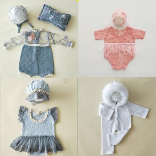 Newborn Photography Props Baby Hats Baby Girl Boy Romper Outfit Newborn Hat Headband Baby Photo Shoot Costume