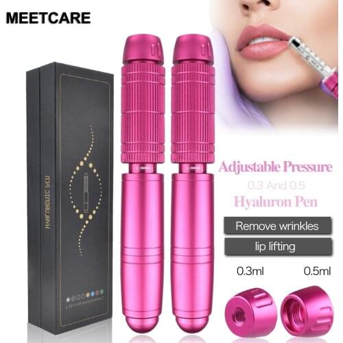 Meetcare 0.3&0.5 Heads Hyaluron Pen with Three Adjust for Lip Injector Hyaluronic Acid Pen Anti Wrinkle Lip Injection Meso Gun