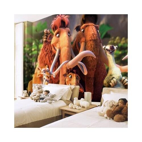 Modern large-scale murals personalized wallpaper backdrop 3d cartoon mammoth saber-toothed tiger Custom sizes