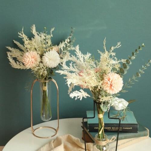 Flower Vase Nordic Decorative Accessories Glass Hydroponic Vase Living Room Decoration Vases Home Decor Modern Tabletop Decor