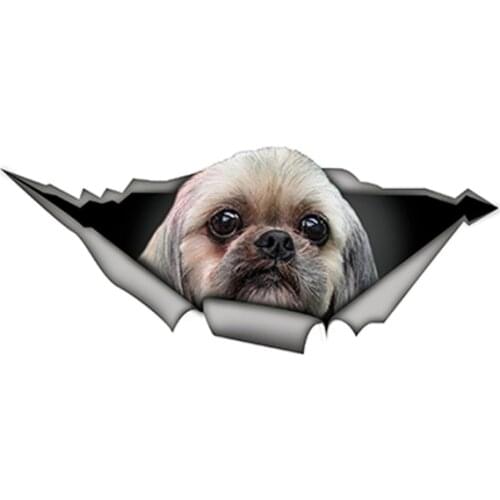 SZWL Shih Tzu 3D Car Stickers Funny Pet Dog Decal Creative Modified Stickers Waterproof Auto Accessories Decoration PVC,15cm*6cm