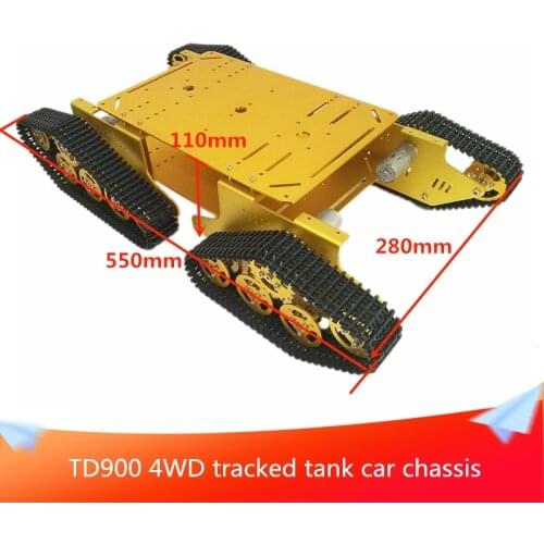 TD900 4WD Tracked Metal Robot Tank Car Chassis DIY Metal RC Smart Robot Toy for Robotic Competition and Maker Education
