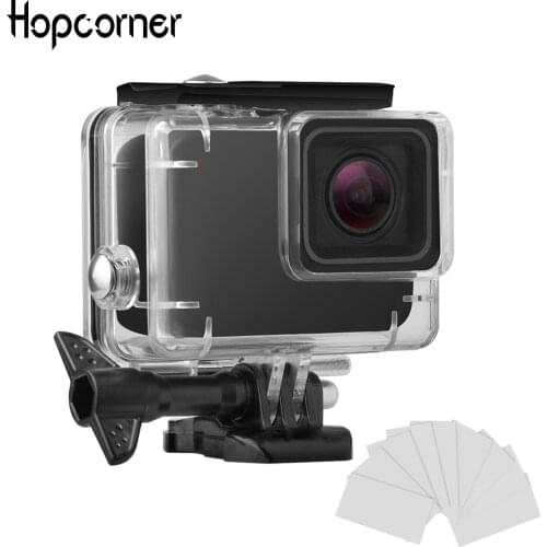 Hopcorner GoPro HERO7 White/Silver Waterproof Housing Case 45M Underwater Diving Protective Sell 45m with Bracket Accessories
