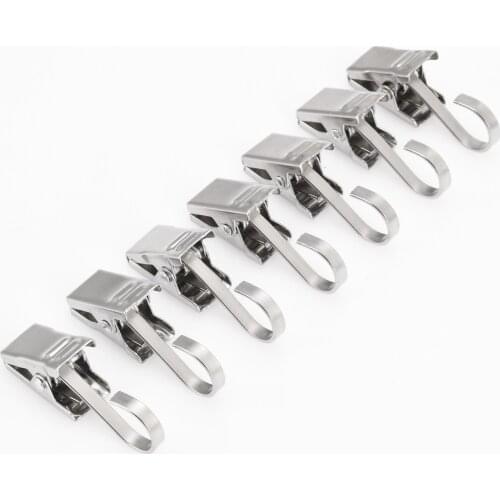 1-40Pcs Shark Clips Curtain Clip Clothes Pegs Stainless Steel Clips Coat Pants Laundry Drying Hanger Rack Washing Towel Holder