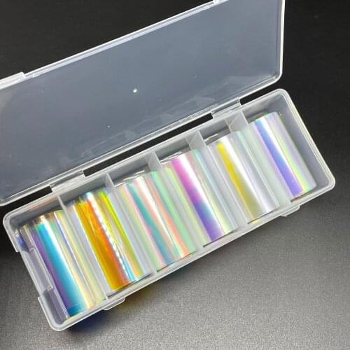 1Box nail foils net Candy Shell Pearl Glass Nail Foils Nail Transfer Adhesive Nails Wraps DIY Nail Art Decorations 4*70CM