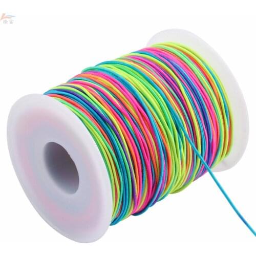 1 Volume Elastic Band Cord Paracord Bracelet Tape Braid Rainbow Elastic Rubber Rope Round String Accessories 1mm 1.2mm 1.5mm