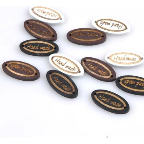 100pcs 3colors HandMade Brand 2 Holes Sewing Mixed Round Wood Buttons for Scrapbooking Craft Accessories Brand 13x27mm MT0937