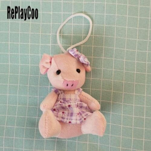 12Pcs/Lot Mini pig Stuffed Plush Toys 10cm Small pig Stuffed Toys pelucia Pendant Kids Birthday Gift Party Decor DZZ001