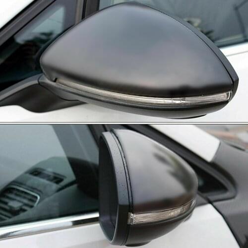 2pcs Carbon Fiber Glossy Black Mirror Cover Caps For VW Golf MK7 2015-2019