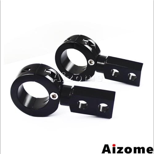 2 Point Motorcycle 32mm 25mm 22mm Fog Light Spotlight Mount Clamps Holders 1-1/4" 7/8" LED Auxiliary Lights Bar Brackets Chrome