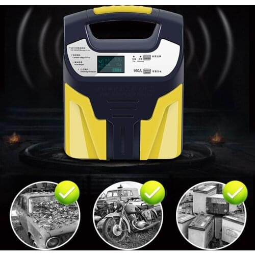 20021 New Free Ship12V/24V Car Storage Battery Charger LCD Intelligent Pulse 220V Repair for Lead Acid Battery 2AH-200AH