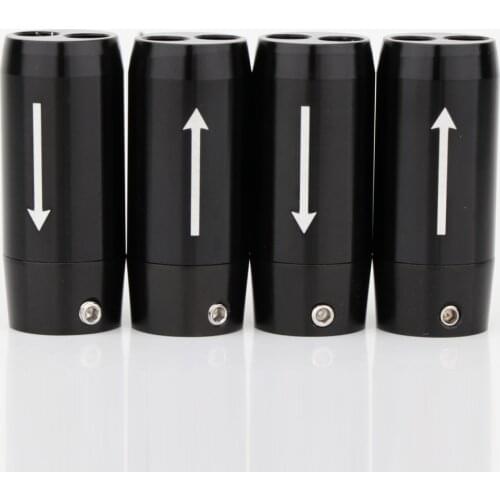 4Pcs Preffair AL1107 Silver/Black Audio Pants Y Splitter RCA Cable Speaker Cable Wire Pant Alluminium Boot With Arrow Mark