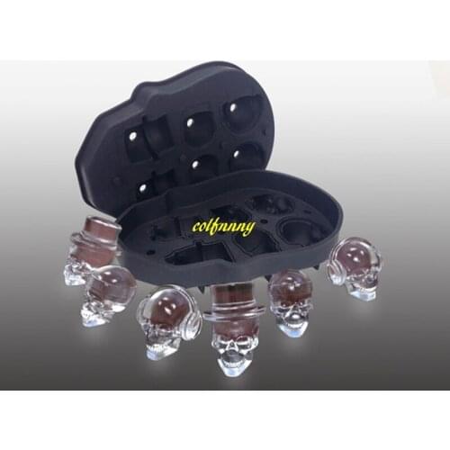 70pcs/lot 6 Holes Skull Head Ice Mold Ice Cream Makers Silicone Ice Cubes Mould Whiskey Beer Bar Chillers Coolers