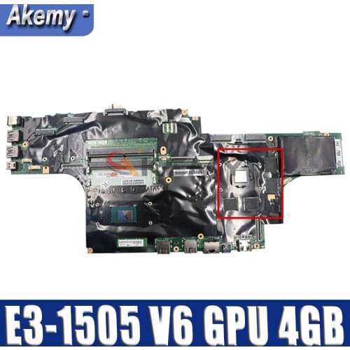 Akemy For Lenovo Thinkpad P51 Laptop Motherboard NM-A451 CPU E3-1505 V6 GPU 4GB Tested 100% Working FRU 01AV367