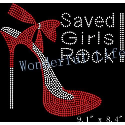 Free shipping saved girls rhinestones transfer