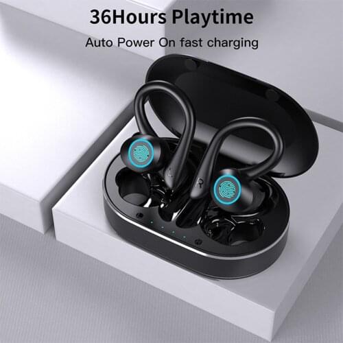 Wireless EarHook Headphone HiFi 9D Bass Stereo Headset Touch Control Sports Waterproof Bluetooth-compatible5.0 Earphone with Mic