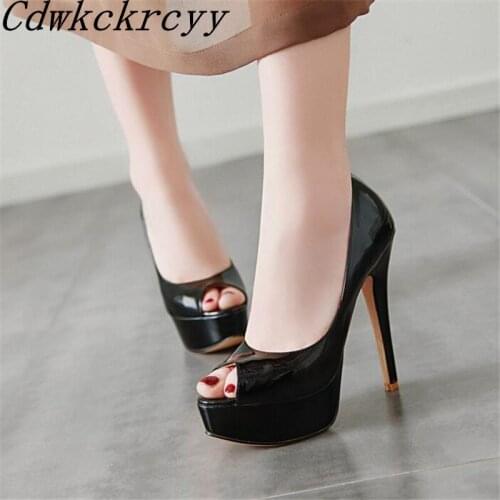 Summer New pattern fashion Super high heel Fish mouth Women sandals black Pink Thick bottom sexy banquet Women sandals size34-43