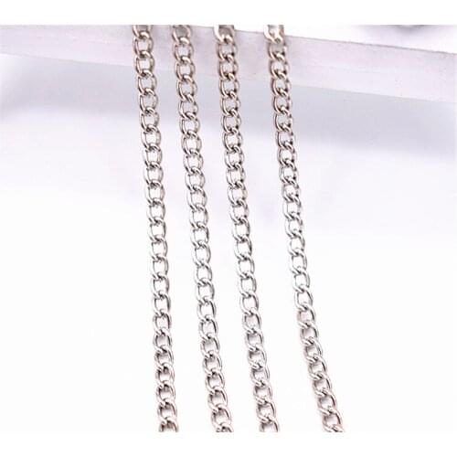 1M/lot 5x1.2mm Rhodium Plated Chain Making Necklace Bracelet DIY Jewelry Accessories