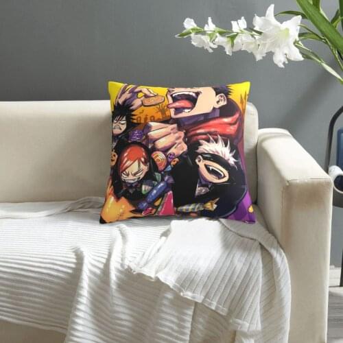 Jujutsu Kaisen pattern print Cushion Cover Decorative Pillowcase Chair Seat Square Car Pillow Cover Home Living Textile