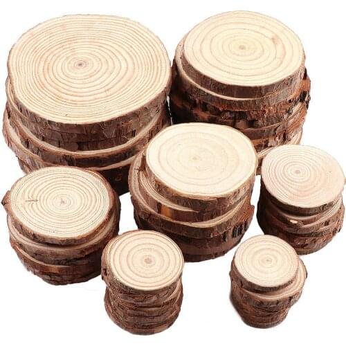 Wood Log Slices Discs for DIY Crafts Wedding Rustic Country Party Christmas Centerpieces Size 3mm-14mm