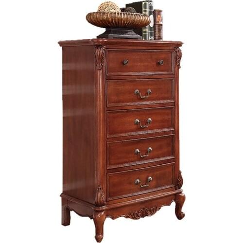 American solid wood chest of drawers European chest of drawers living room storage cabinet retro storage cabinet bedroom six che