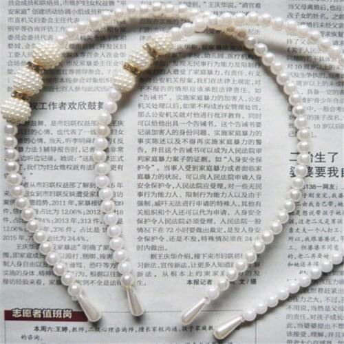 Korean Style Children Girls Princess Beads Solid Color Headband Hairbands Hair Hoop Headwear FS0454