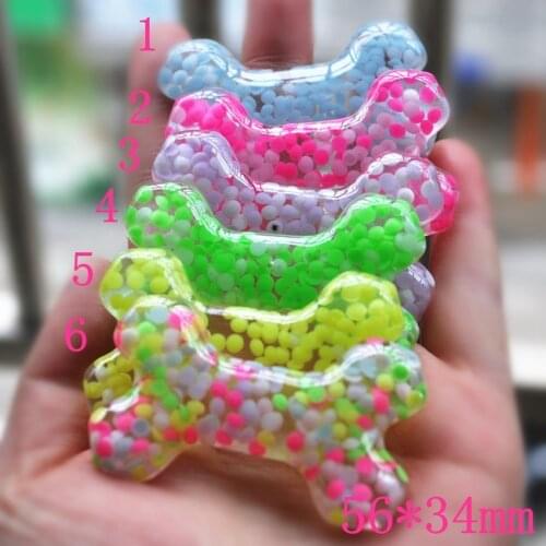 Diy Craft Hair Accessory 18Pcs Mixed Cute Flat Back Resin Dog Bones With Beads Inside