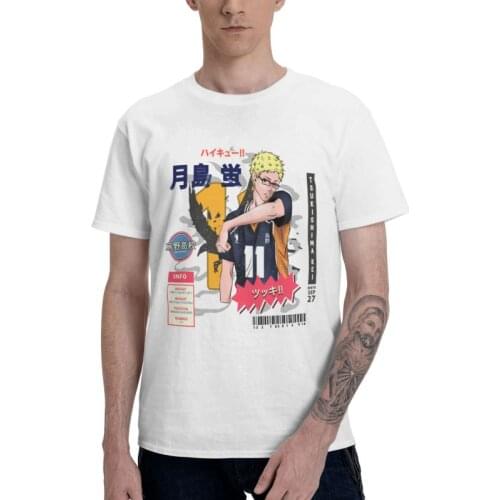 Haikyuu T-shirt Mens Novelty T Shirt Short Sleeve Cotton Anime Manga Kei Tsukishima Tshirt Urban Tee Top