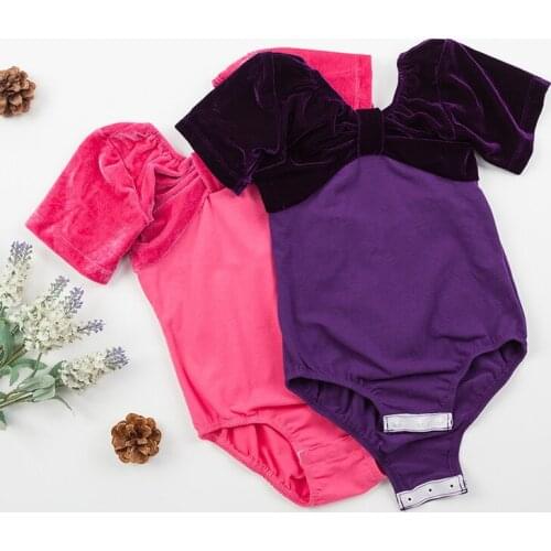 Short sleeved Cotton Spandex Gymnastics Leotard for Girls Ballet Dancing Dress Kids Dance Wear dancewear children child costume