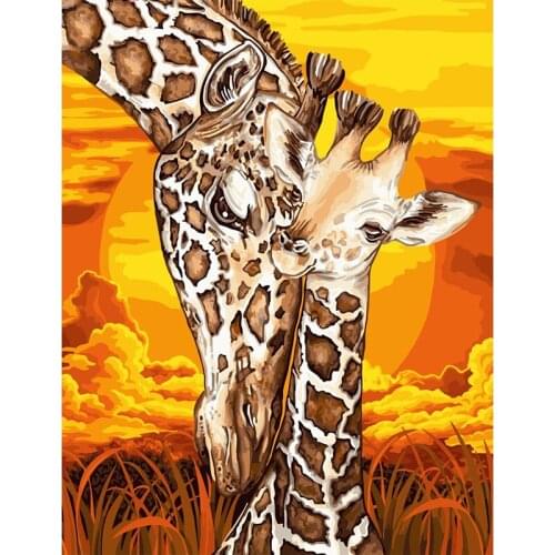 Painting By Numbers DIY Dropshipping 50x65 60x75cm Tender Maternal Love Animal Handmade For Living Room Wall Decor Oil Painting