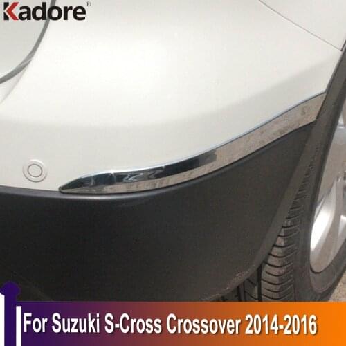 For Suzuki S-Cross Crossover 2014 2015 2016 Chrome Front Rear Bumper Body Eyelid Strips Cover Trim Exterior Accessories