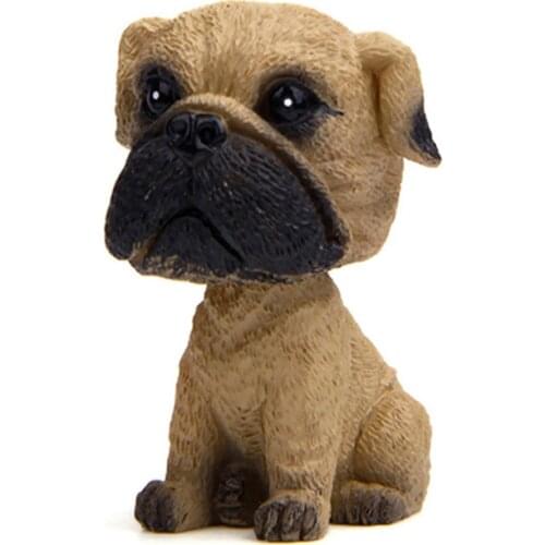 Mini 3D Nodding Dog Bobblehead French Bulldog Toys Car Dashboard Decor Swinging Shaking Head Toy Car Ornaments Accessories Auto