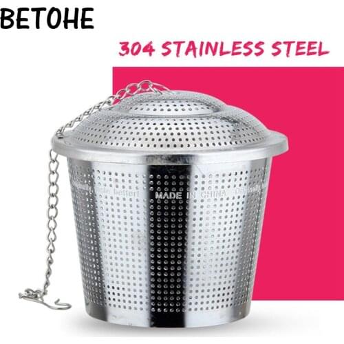 BETOHE 5 Sizes Silver Reusable 304 Stainless Mesh Herbal Ball Tea Spice Strainer Teakettle Locking Tea Filter Infuser Spice