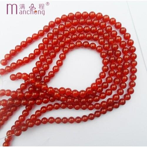 Cheap fine 6MM Natural Red agate bead stone Onyx carnelian stone Loose beads For jewelry necklace bracelet Making (60-62 beads)