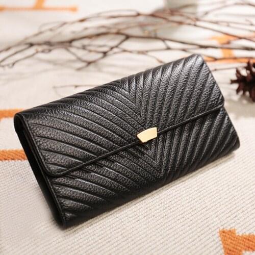 2020 New Fashion Womens Wallets Large Capacity Leather Zipper Two Fold Long Clutch Wallet Women